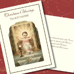 Vintage Kerst Baby Jesus Tabernacle Priester<br><div class="desc">Met een prachtig vintage beeld van de Baby Jesus op het altaar in een kribbe. De tekst is mooi om aan een speciale priester te geven. Alle tekst en lettertypen kunnen worden gewijzigd.</div>