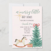 Vintage Kerst Baby shower Uitnodiging (Voorkant)