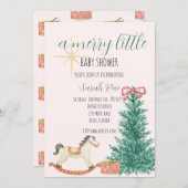 Vintage Kerst Baby shower Uitnodiging (Voorkant / Achterkant)
