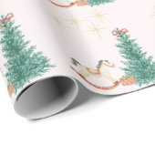 Vintage Kerst Baby shower Uitnodiging Cadeaupapier (Rol Hoek)