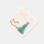 Vintage Kerst Baby shower Uitnodiging Servet (Hoek)