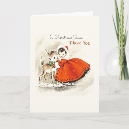 Vintage kerst bedankkaart (Voorkant)