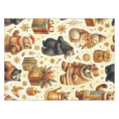 Vintage Kerst Beer Tafelkleed (Voorkant (Horizontaal))