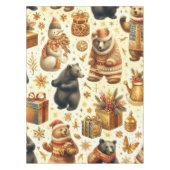 Vintage Kerst Beer Tafelkleed (Voorkant)