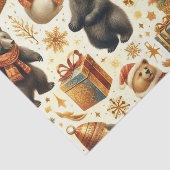 Vintage Kerst Beer Tissuepapier (Detail)