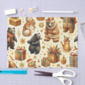 Vintage Kerst Beer Tissuepapier (Craft)