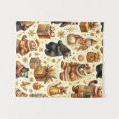 Vintage Kerst Beer Wandkleed (Voorkant (horizontaal))