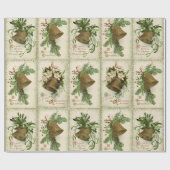 Vintage Kerst Bell Collage Wrapping Papier (Vlak)
