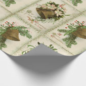 Vintage Kerst Bell Collage Wrapping Papier (Hoek)