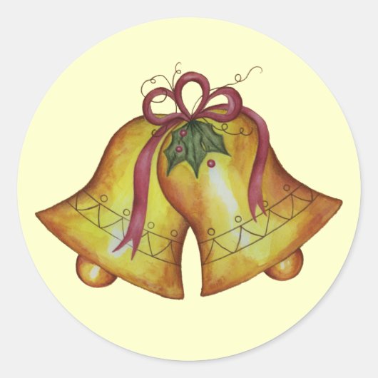 Vintage Kerst Bells Sticker (Voorkant)