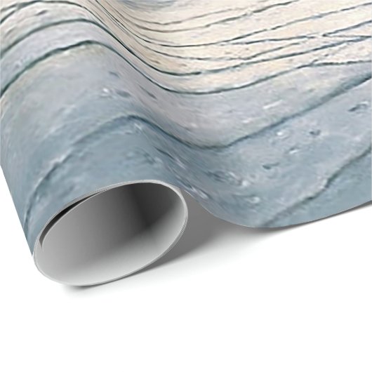 Vintage kerst besneeuwd landschap cadeaupapier (Rol Hoek)