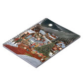 Vintage kerst besneeuwd landschap notitieboek (Linkerzijde)