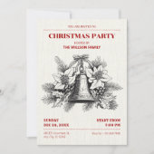 Vintage Kerst bloembellen Kaart (Voorkant)