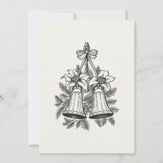 Vintage Kerst bloembellen Kaart (Achterkant)