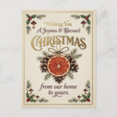 Vintage Kerst Botanicals Briefkaart (Voorkant)