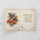 Vintage Kerst Botanicals Kaart (Binnen)