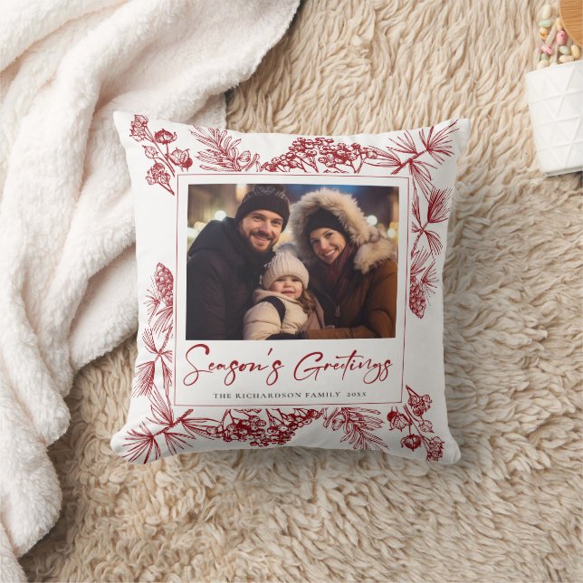 Vintage Kerst Botanisch Kussen (Deken)