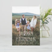 Vintage Kerst Botanische Verticale Foto Feestdagenkaart (Staand voorkant)