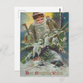 Vintage kerst Briefkaart met Santa en Snowy (Voorkant / Achterkant)