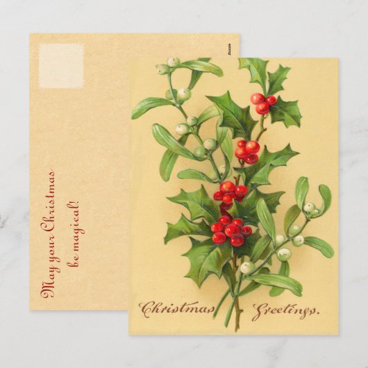 Vintage kerst Briefkaarten (Voorkant / Achterkant)