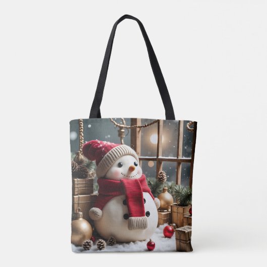 Vintage Kerst - Canvas tas (Achterkant)