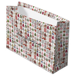 Vintage Kerst Collage Papier | Retro Vakantie Groot Cadeauzakje