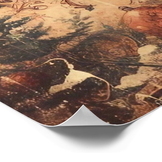 Vintage Kerst Collage Poster (Hoek)