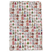 Vintage Kerst Collage | Retro Kerstcadeau Medium Cadeauzakje (Voorkant)