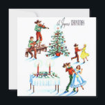 Vintage Kerst cowboys en cowgirls dansen Feestdagenkaart<br><div class="desc">Vintage kerst cowboys en cowgirls dansen.</div>