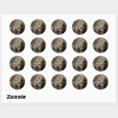 Vintage_Kerst_dans_sticker Ronde Sticker (Vel)