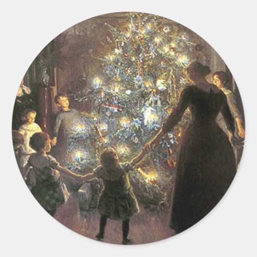 Vintage_Kerst_dans_sticker Ronde Sticker (Voorkant)