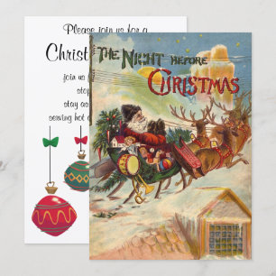 Vintage kerst, de avond voor kerst kaart