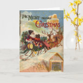 Vintage kerst, de avond voor kerst kaart (Gele Bloem)