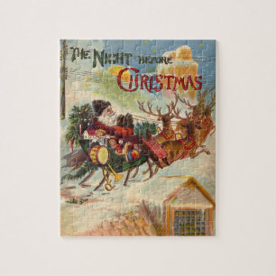 Vintage kerst, de avond voor kerst legpuzzel