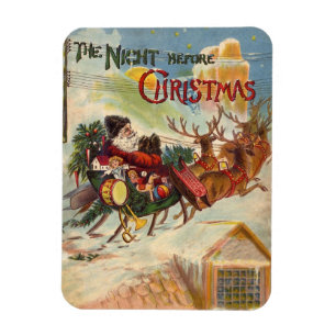 Vintage kerst, de avond voor kerst magneet