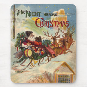 Vintage kerst, de avond voor kerst muismat