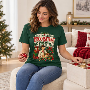 Vintage Kerst Decoratie Holiday Plaid T-shirt