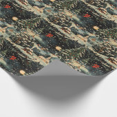 Vintage Kerst dorp inpakpapier (Hoek)