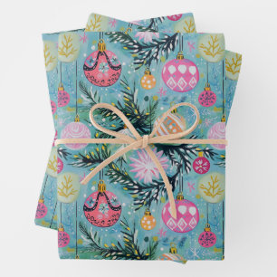 Vintage Kerst dorp inpakpapier