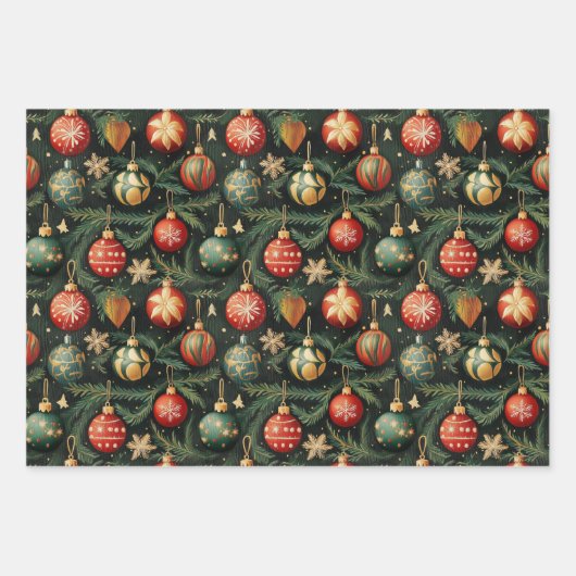 Vintage Kerst dorp inpakpapier (Voorkant 2)