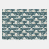 Vintage Kerst dorp inpakpapier (Voorkant)