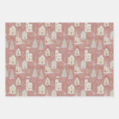 Vintage Kerst dorp inpakpapier (Voorkant 2)