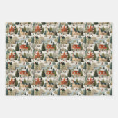 Vintage Kerst dorp inpakpapier Vel (Voorkant)