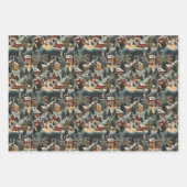 Vintage Kerst dorp inpakpapier Vel (Voorkant)