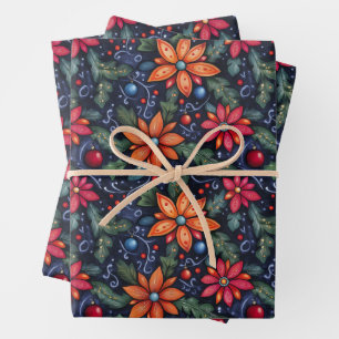 Vintage Kerst dorp inpakpapier Vel