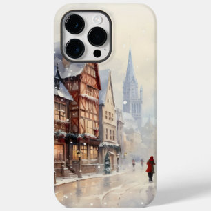 Vintage Kerst Dorp Straat Vakantie Case-Mate iPhone 14 Pro Max Hoesje