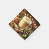 Vintage Kerst Drink Eggnog Latte Decoupage Servet (Hoek)