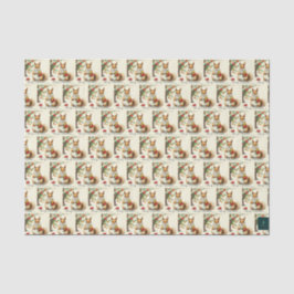 Vintage Kerst Eekhoorn Weefsel Papier