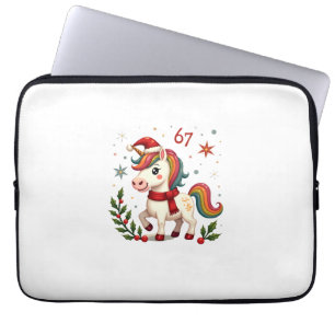 Vintage Kerst Eenhoorn 6e Verjaardag Dabbing Meisj Laptop Sleeve
