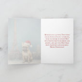 Vintage Kerst Eiffeltoren Franse Bulldog Feestdagen Kaart (Binnen)